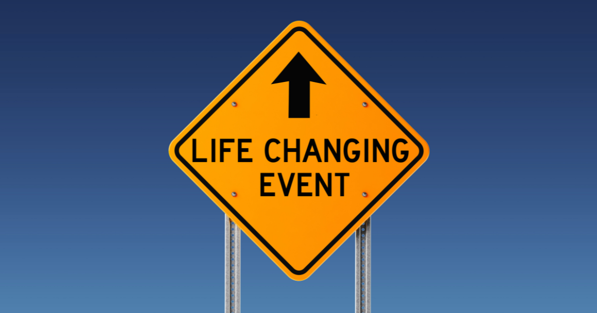 life-changing event roadsign