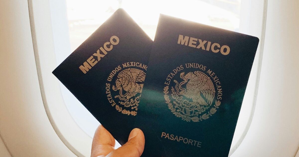 Two dark blue Mexican passports