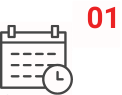 grey calendar icon with a 1