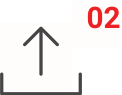 grey upload icon with a 2